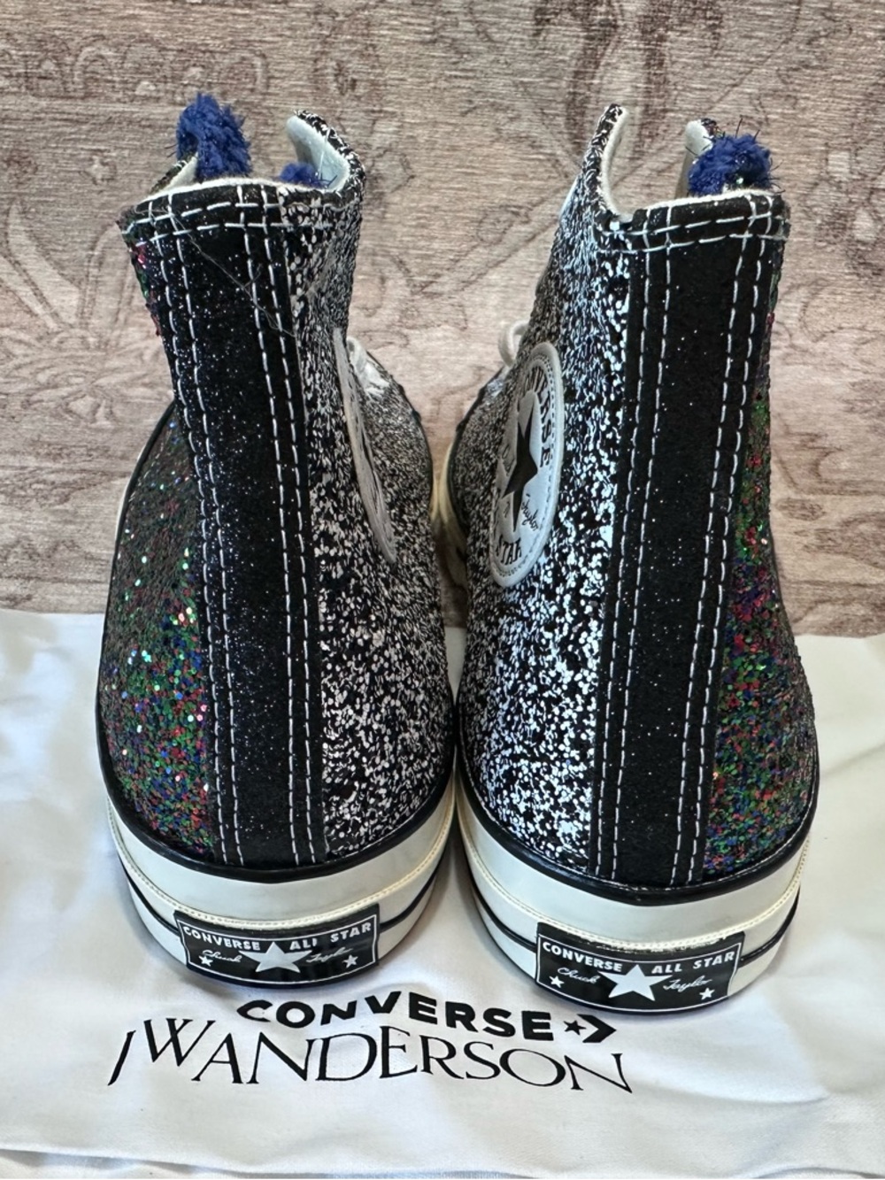Converse JW Anderson Women's High Top Glitter Sneakers - W/11 M/9 - Picture 5 of 6